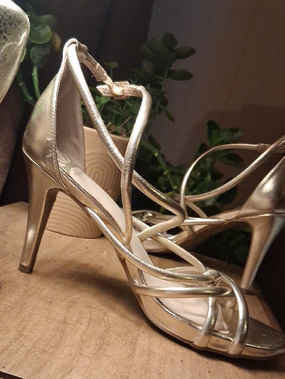 Fergalicious Metallic Gold Strappy High Heels - Picture 12 of 16